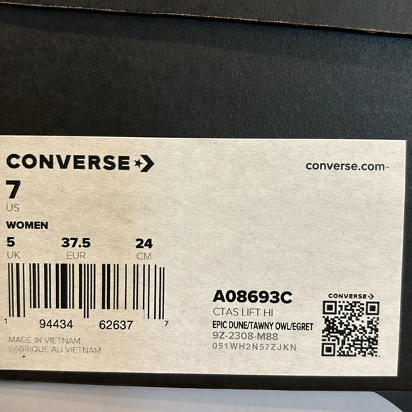 Converse Womens Chuck Taylor All Star Lift Platform Chai Latte A08693C - Picture 8 of 8